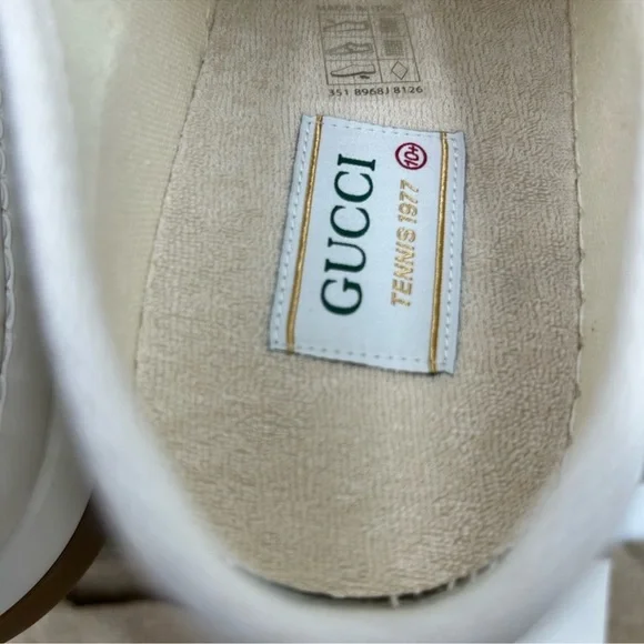 Gucci Brown, Gigi monogram canvas platform sneakers size 10.5 made in Italy - Picture 8 of 10